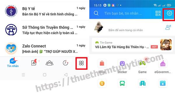 Ấn vào biểu tượng răng cưa đó để cài đặt