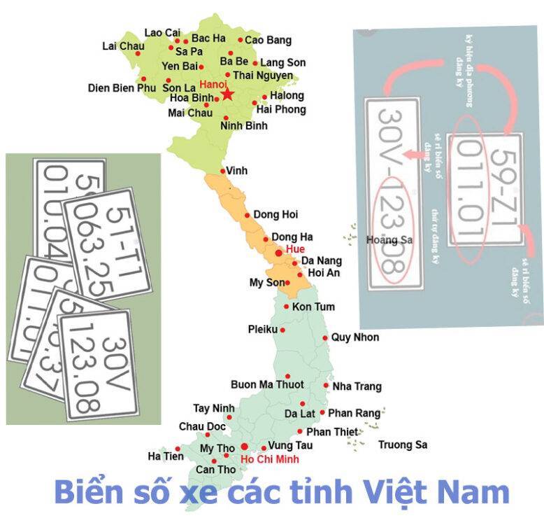 Biển số xe các tỉnh