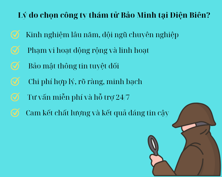Lý do chọn công ty thám tử Bảo Minh tại Điện Biên